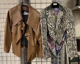 LEATHER JACKET, KAREN MILLEN & NINA NAUSTDAL PENQUIN JACKET