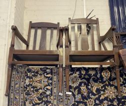 PAIR OF OAK CARVER CHAIRS