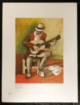 OIL ON CARDBOARD - GUITAR PLAYER BY RAMOS DE SIRI 1902 WITH CERTIFICATE 25 X 32 CM