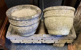 SELECTION OF STONE PLANTER & POTS