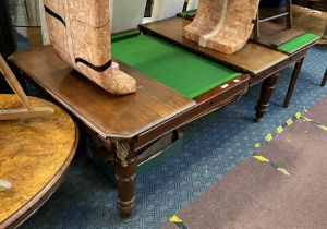 HALF SIZE SNOOKER TABLE, BALLS & CUES ETC