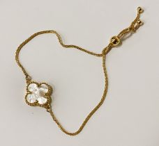 GOLD & MOTHER OF PEARL CLOVER BRACELET