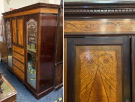 MAHOGANY VICTORIAN INLAID WARDROBE