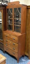 MAHOGANY SECRETAIRE BOOKCASE