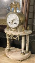 FRENCH MARBLE ORMOLU MANTLE CLOCK 41CMS (H) APPROX