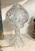 CUT GLASS MUSHROOM TABLE LAMP