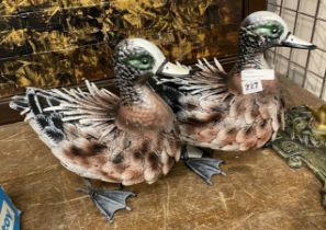 PAIR OF METAL DUCKS