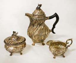 EARLY H/M SILVER TEASET 47OZS (IMP)