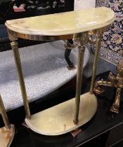 BRASS & ONYX DEMI LUM COFFEE TABLE