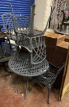 METAL GARDEN TABLE & 4 CHAIRS