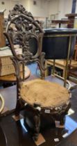 CARVED SIDE CHAIRS - NEEDS UPHOLSTERING