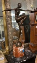 BRONZE ART DECO STYLE FIGURE