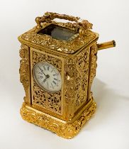 GILT BRONZE CASE MINI CARRIAGE CLOCK