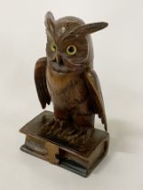 WOODEN OWL FIGURE