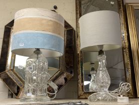 TWO CUT GLASS TABLE LAMPS