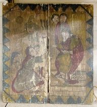 EARLY RELIGIOUS PAINTING ON WOOD PANEL