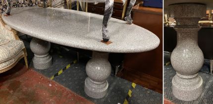 SOLID GRANITE GARDEN TABLE 196CMS (L) X 100CMS (W) X 84CMS (H)