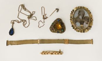 GOLD BROOCH, MORNING BROOCH AND OTHER ITEMS POSSIBLE GOLD