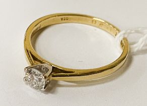 750 18CT YELLOW GOLD FOREVER DIAMOND RING - QUARTER CARAT - SIZE M