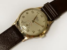 9 CARAT GOLD GENTS ELCO VINTAGE WATCH