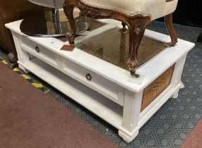 PAINTED COFFEE TABLE WITH DRAWERS