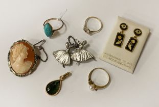 SOME GOLD & 2 H/M SILVER BROOCHES
