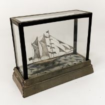 SILVER CASED SHIP - 23 X 19 CMS