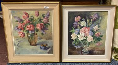 2 OILS ON CANVAS - STILL LIFE - 1 SIGNED ISLEYSSENS & 1 SIGNED KAY ROBSON