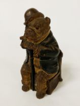 19TH CENTURY GENTLEMANS BULLDOG TOBACCO JAR - A/F