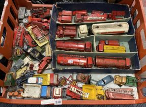 COLLECTION OF CORGI & DINKY TRUCKS, CARS & TRACTORS