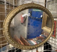 EARLY GILT FRAMED OVAL MIRROR