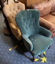 2 BUTTON BACK ARMCHAIRS