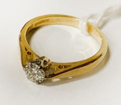 18CT GOLD DIAMOND RING - QUARTER CARAT SIZE J