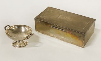 HM SILVER CIGARETTE CASE & HM SILVER BON BON DISH - APPROX 562 GRAMS TOTAL