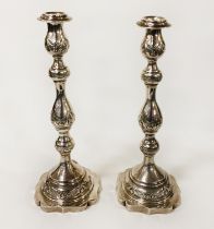 PAIR OF HM SILVER CANDLESTICKS - APPROX 18 OZ (IMP) - 32CM TALL APPROX