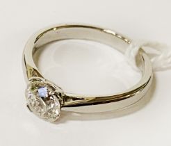 PLATINUM 950 SINGLE DIAMOND RING - APPROX 0.70CTS - SIZE I