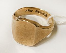 9CT GOLD GENTS RING - APPROX 10 GRAMS