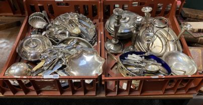 QTY OF SILVER PLATE & CUTLERY