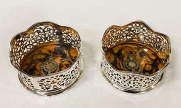 PAIR OF SILVER PLATED COASTERS