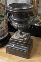 PART GARNITURE BRONZE URN ON STAND