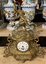 FIGURAL MANTLE CLOCK A/F - APPROX 45 CMS