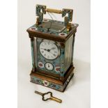 CLOISONNE REPEATING CARRIAGE CLOCK