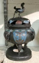 BRONZE INCENSE BURNER - A/F - 38 CMS (H)