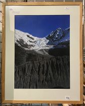 PHOTO REALISTIC FRAMED PASTEL OF MOUNTAINS