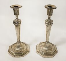 PAIR OF HM SILVER CANDLESTICKS - APPROX 28CM TALL