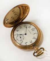 GOLD PLATED WALTHAM POCKET WATCH - NO GLASS BUT WORKING