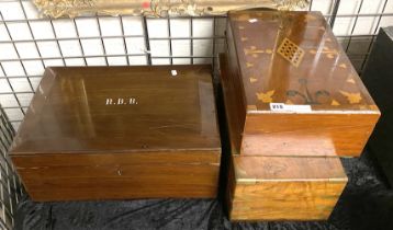 2 WRITING SLOPES & A CORRESPONDENCE BOX