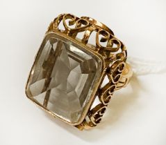 14CT YELLOW GOLD DRESS RING - SIZE N