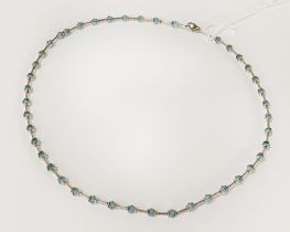 9 CARAT GOLD BLUE STONE NECKLACE