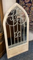 PAIR OF WHITE DOOR GARDEN MIRRORS